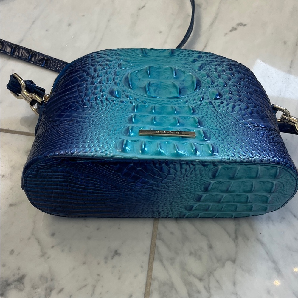 Brahmin Blue Crocodile-Embossed Crossbody Bag - Picture 4 of 7